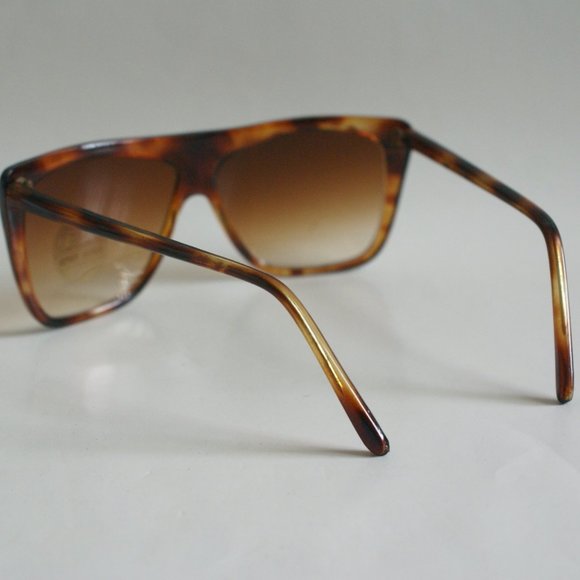 NWOT TruVintage 80's Lady's fashion thick frame w/Gradient Amber lens Sunglasses - Picture 3 of 4